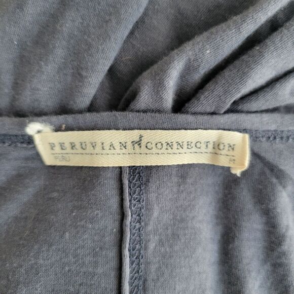 Peruvian Connection Pima Cotton Blend Hannah Maxi Dress Dark Blue Medium - Picture 5 of 6